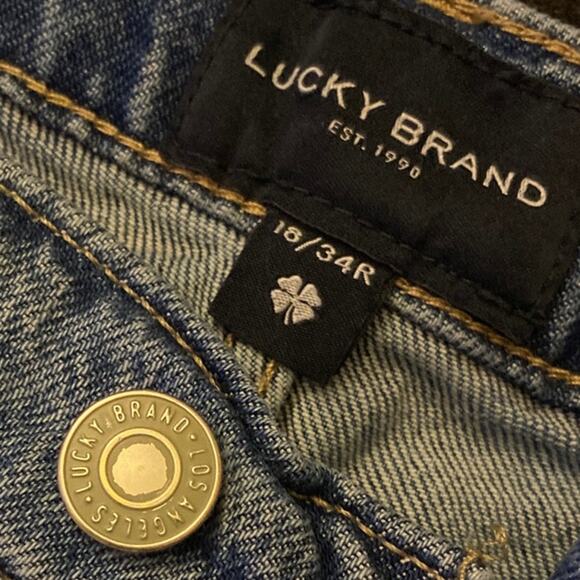 Lucky Brand Jeans Womens Size 18/34R Blue Drew Mom Taper Embroidered Butterfly - Picture 3 of 13